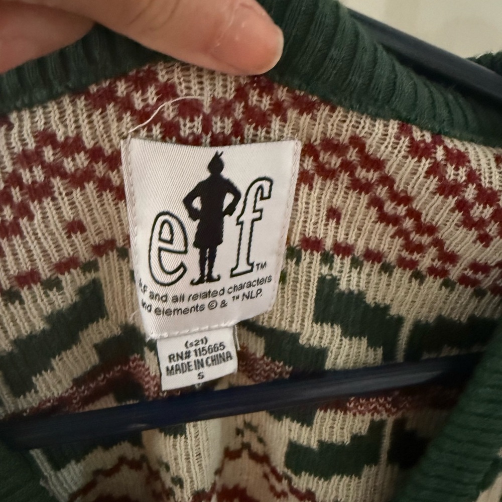 ELF Graphic Christmas cardigan Sweater men’s small - Picture 2 of 2